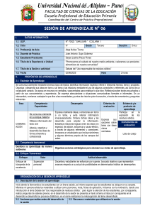 Sesión de Aprendizaje: Uso Responsable de Residuos Sólidos