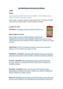 Lista de Materiales Escuela de Verano - Manualidades