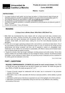 University Entrance Exam - English