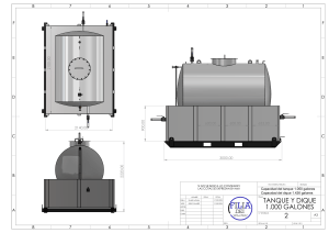 Dibujo T&eacute;cnico Tanque y Dique 1000 Galones