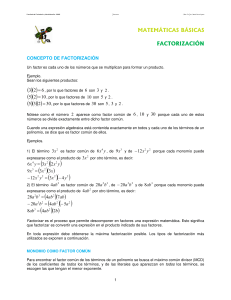 Factorizaci&oacute;n: Matem&aacute;ticas B&aacute;sicas - Gu&iacute;a de Estudio