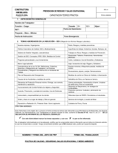 Formulario de Capacitaci&oacute;n en Prevenci&oacute;n de Riesgos Laborales