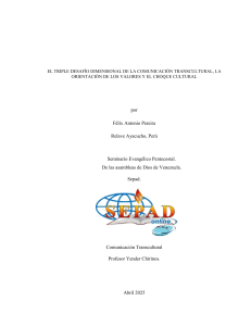 Comunicaci&oacute;n Transcultural: Desaf&iacute;os y Orientaci&oacute;n de Valores