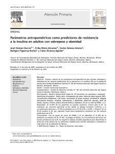 Antropometr&iacute;a y Resistencia a la Insulina en Adultos