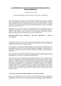 Juego Simb&oacute;lico y Recursos Materiales en la Educaci&oacute;n Infantil