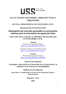 Concreto Permeable: Desempe&ntilde;o en Pavimentos Urbanos