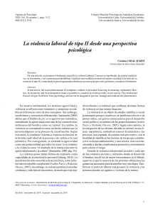 Violencia Laboral Tipo II: Perspectiva Psicol&oacute;gica
