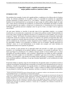 Capacidad Estatal y Pol&iacute;tica Social en Am&eacute;rica Latina