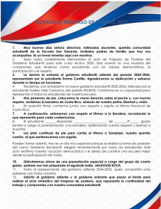 Agenda Traspaso de Poderes Gobierno Estudiantil 2025