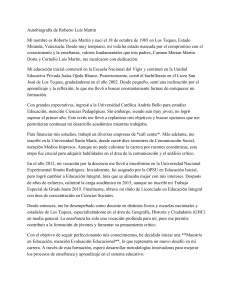 Autobiograf&iacute;a de Roberto Luis Martin: Vocaci&oacute;n y Educaci&oacute;n