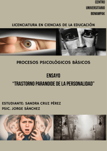 Trastorno Paranoide de la Personalidad: Ensayo Psicol&oacute;gico