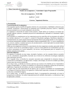 Programa del Curso Controlador L&oacute;gico Programable