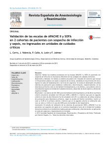 Validaci&oacute;n APACHE II y SOFA en Sepsis fuera de UCI