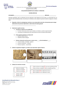 Evaluación Diagnóstica Lengua y Literatura 9no EGB