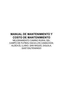 Manual de Mantenimiento y Costo de Camino Rural