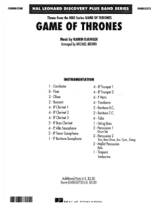 Game of Thrones Band Score - Hal Leonard Discovery Series