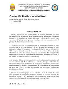 Pr&aacute;ctica de Laboratorio: Equilibrio de Solubilidad en Qu&iacute;mica