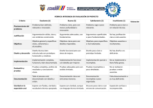 R&uacute;brica de Evaluaci&oacute;n de Proyectos