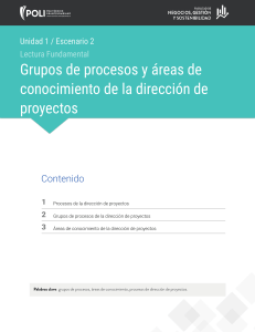 Gesti&oacute;n de Proyectos: Grupos de Procesos y &Aacute;reas