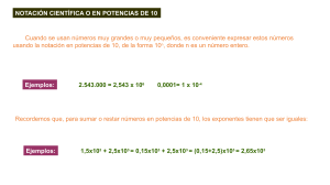 Notaci&oacute;n Cient&iacute;fica y Orden de Magnitud - Ejercicios