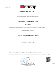 Alejandro Silva Soto - Certificado Técnico Mecánico