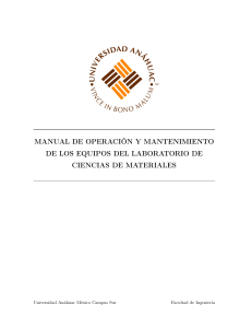 Manual de Operaci&oacute;n y Mantenimiento - Lab. Ciencias de Materiales