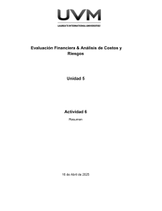 An&aacute;lisis Financiero de Proyectos: Resumen Unidad 5
