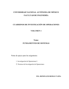 Fundamentos de Sistemas: Apuntes de Investigaci&oacute;n de Operaciones