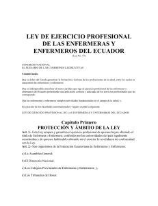 Ley de Ejercicio Profesional Enfermeras Ecuador