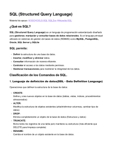 Guía SQL: Fundamentos, Comandos y Conceptos Avanzados