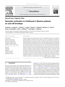 Semantic Activation in Parkinson's Disease
