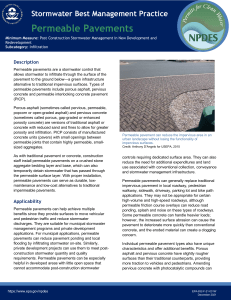 Permeable Pavements: Stormwater BMP Fact Sheet
