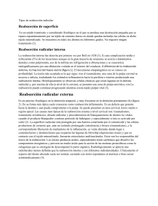 Tipos de Reabsorci&oacute;n Radicular: Superficie, Interna, Externa
