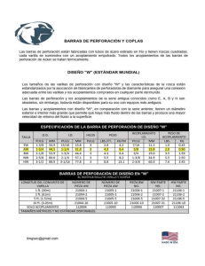 Especificaciones de Barras de Perforaci&oacute;n Dise&ntilde;o W