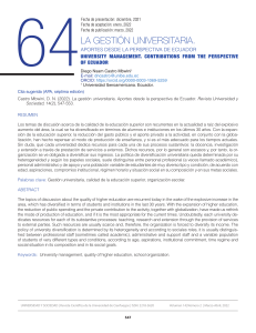 Gesti&oacute;n Universitaria en Ecuador: Aportes y Perspectivas