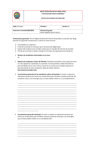 Informe de Rendimiento Estudiantil de 6to Grado - Período 1