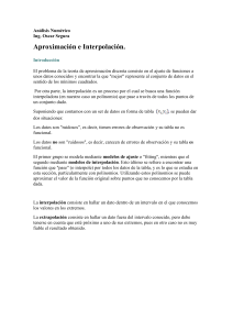 Aproximaci&oacute;n e Interpolaci&oacute;n en An&aacute;lisis Num&eacute;rico