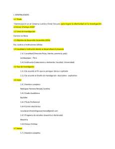 Optimizaci&oacute;n del Sistema Jur&iacute;dico Penal Peruano: Investigaci&oacute;n Criminal