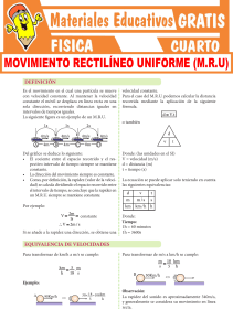 MRU: Ejercicios de Movimiento Rectil&iacute;neo Uniforme