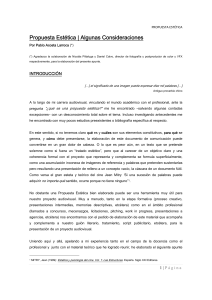 Propuesta Est&eacute;tica en Proyectos Audiovisuales