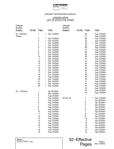 Aircraft Maintenance Manual - Landing Gear Effective Pages