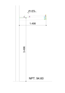 Diagrama T&eacute;cnico: Cotas y Pendiente (5%)