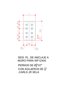 Diagrama de Anclaje WF12X40: Dimensiones y Detalles