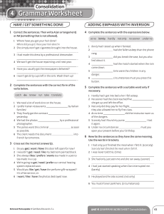 Grammar Worksheet: Have/Get Done & Inversion