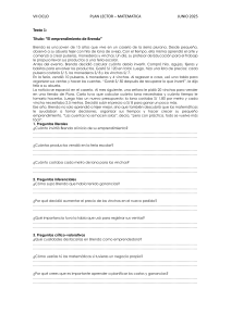 Plan Lector Matem&aacute;ticas VII Ciclo: Emprendimiento y Cosecha