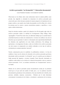 Valoraci&oacute;n Documental en Archivos Personales: Un An&aacute;lisis