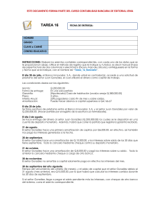 Tarea Contabilidad Bancaria: Asientos Contables de Pr&eacute;stamo