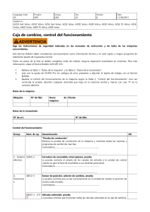 Bolet&iacute;n de Servicio: Caja de Cambios Volvo - Control de Funcionamiento