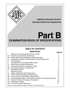 Welding Inspector Exam Specifications | AWS