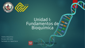 Bioqu&iacute;mica: Fundamentos, C&eacute;lulas y Metabolismo
